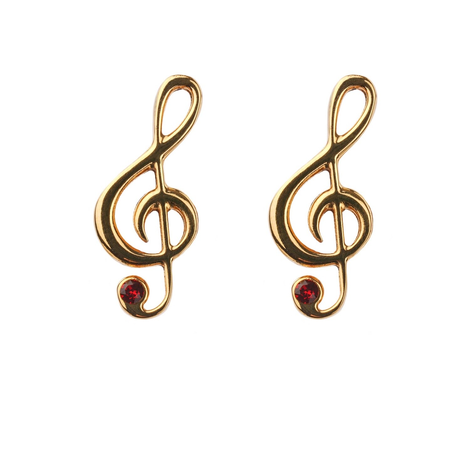 DOLCE & GABBANA Treble Clef Cufflinks for Shirt with Crystal Gold Red 11182