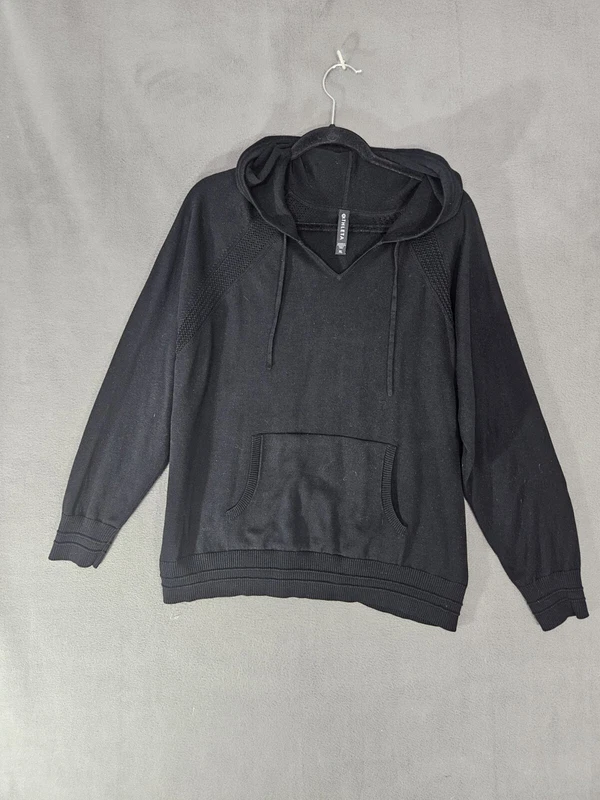 athleta hooded pullover kangaroo pocket vneck sport sweater