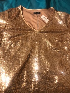 womens gold sparkly top