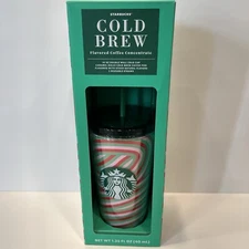 Starbucks Tumbler Gift Set 16 oz Holiday Cold Brew w/ Coffee Pod & 3 Straws New