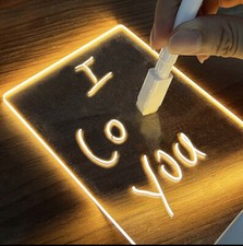 Note Board Creative Led Night Light USB Message Board Holiday Light With Pen Gif