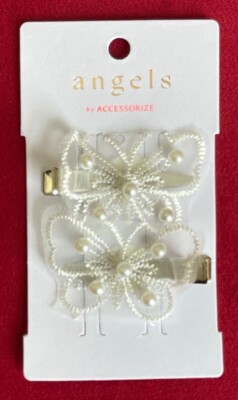 Engel von Accessorize bestickt Schmetterling 2 Stück Haarspangen Kopfbedeckung UVP 4,50 £