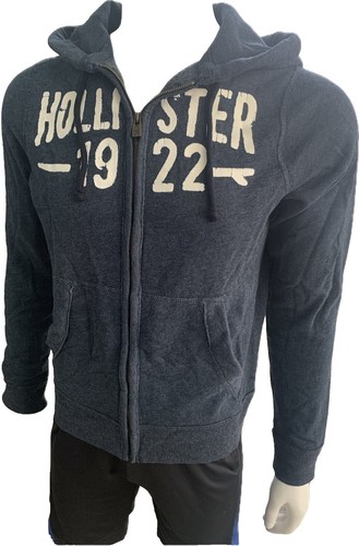 Men's Hollister Co Navy Blue Heavy Fur Lined Zip Hoodie Jacket