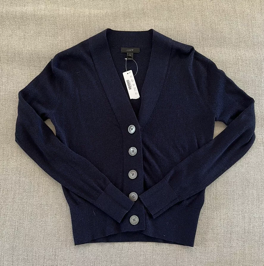 J crew cropped clearance lightweight cardigan sweater