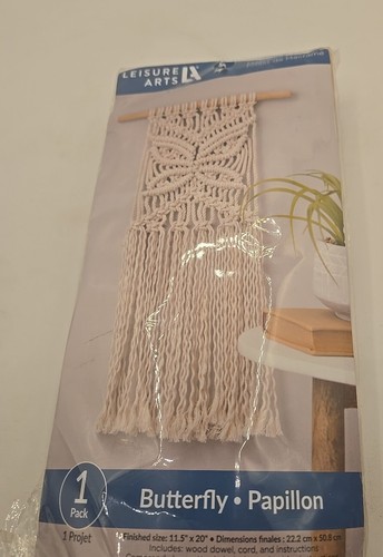 Leisure Arts Macrame Wall Art Project Kit “Butterfly Papillon”