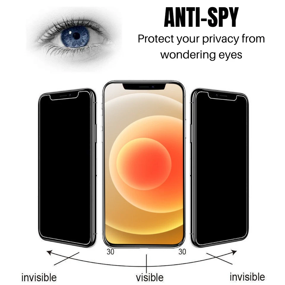 Venta al por mayor a granel para Apple iPhone Privacidad Anti-espía Protector de pantalla de vidrio templado Foto 4 de 4