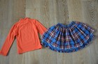 Eliane et Lena GIrls Orange Top and Blue Skirt Outfit Size 6 EUC — photo 7