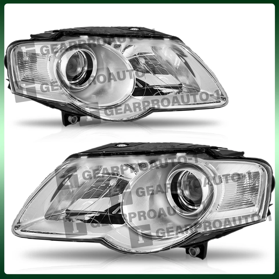 Хромированный корпус фар в сборе левый + правый для Volkswagen VW Passat 2006-2010 годов выпуска - Изображение 2 из 4