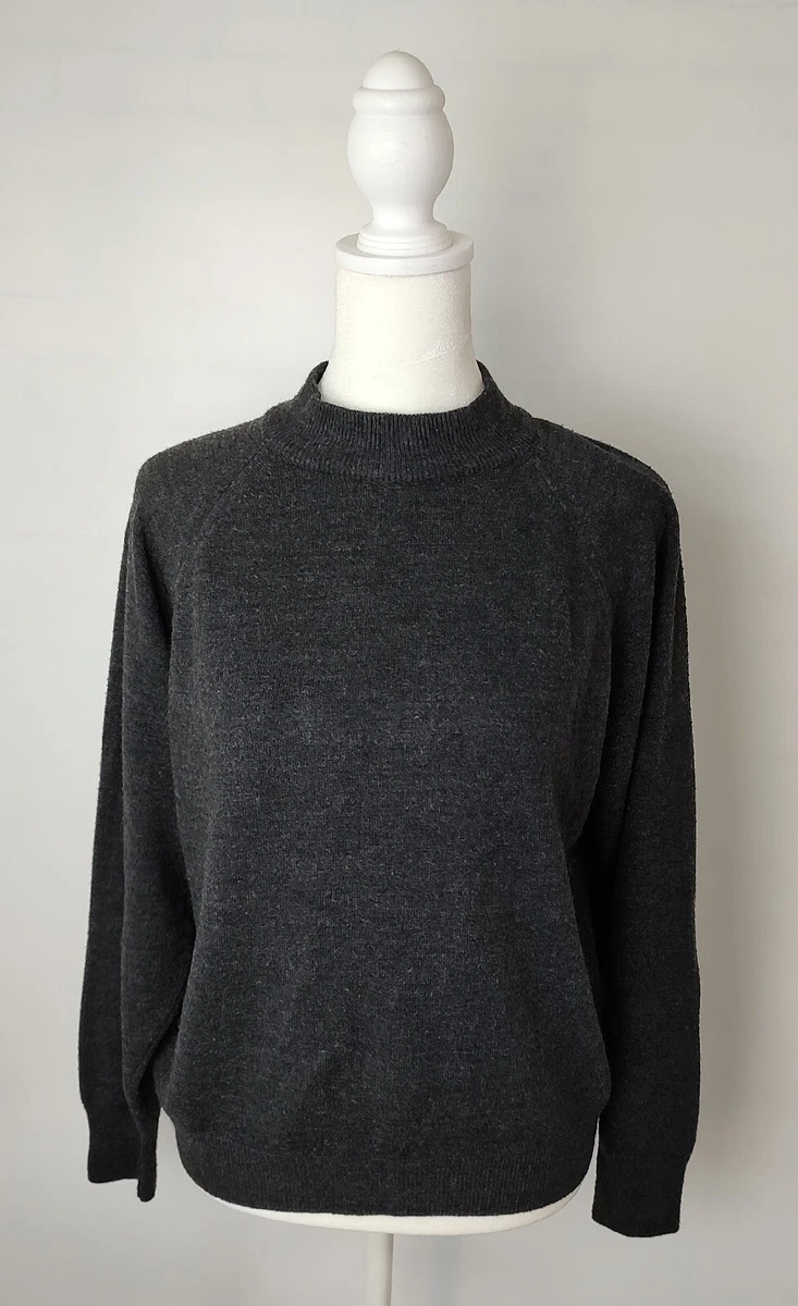 Designers Originals Luxelon Women Gray Mock Neck Orlon Acrylic