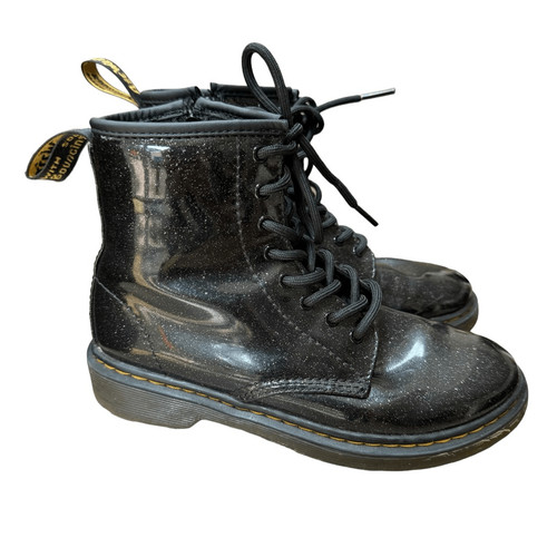 Dr. Martens Black Sparkle Shiny Glitter 1460 Lace Up Womens/junior Boots Sz 3/34