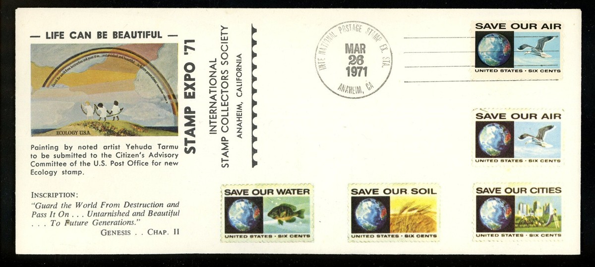 US Postal History Stamp Show Expo '71 Environment #1410-1413 1971