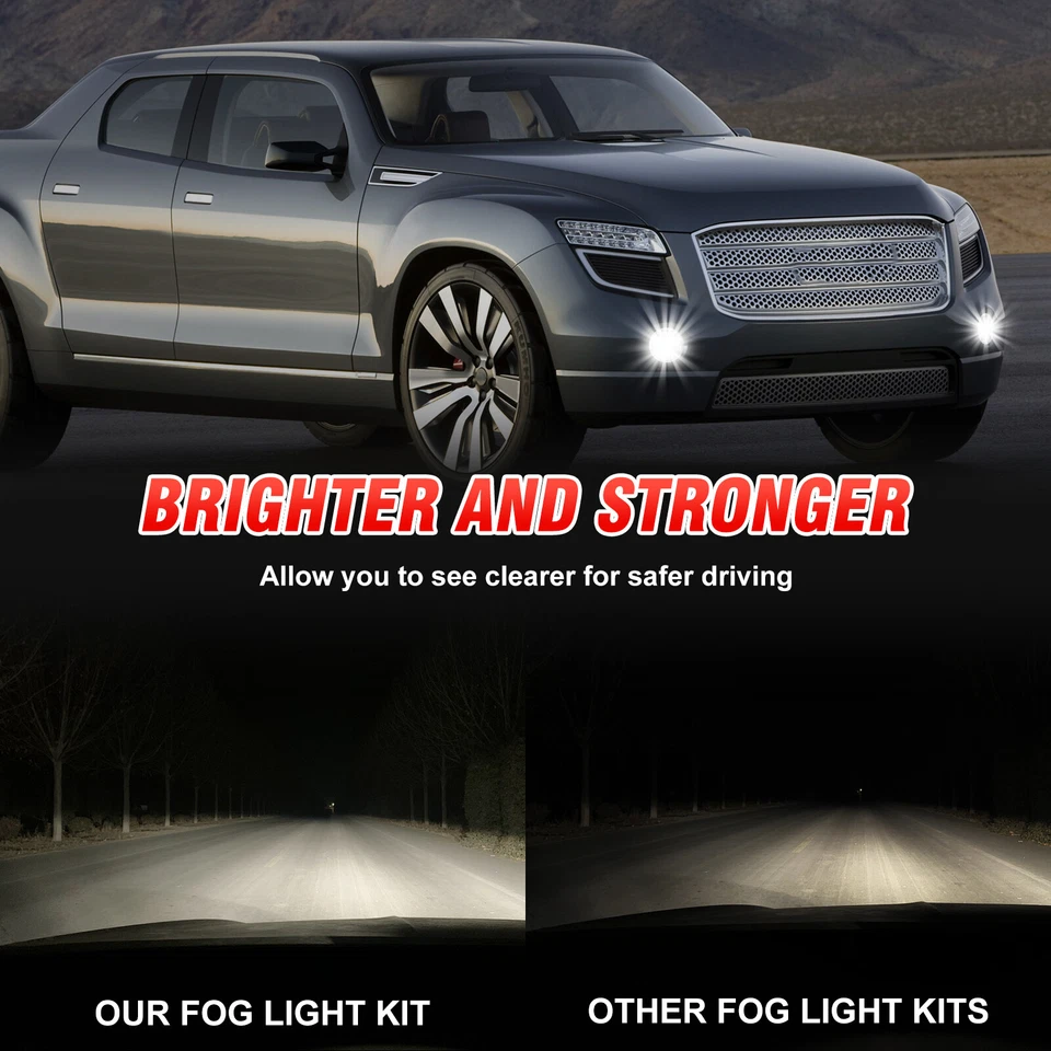 Pair Fog Lights Clear Front Bumper Driving Lamps For GMC Yukon XL2500 2007-2013 - Image 4 of 4