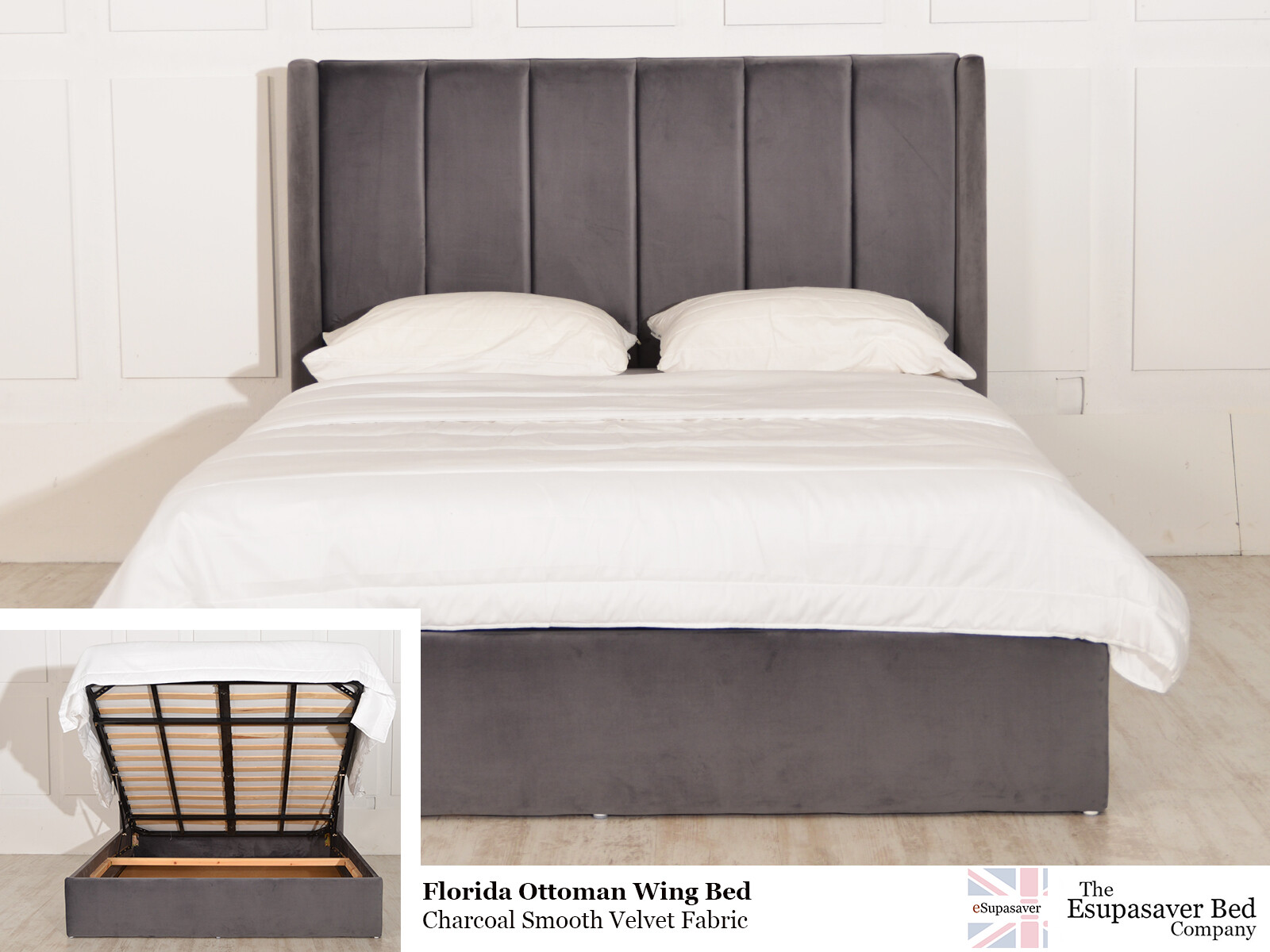 Florida Gas Lift Ottoman Wing Bed Frame Esupasaver Quality Beds Made