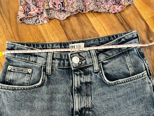 New! River Island denim Shorts, bum sculpt, longline / Sz UK 10 + FREE Top - Picture 9 of 12