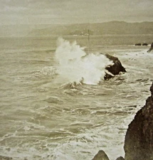 Antique San Francisco Photo Stereoview Golden Gate Pacific Ocean c 1887
