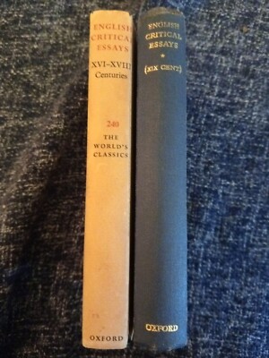 ENGLISH CRITICAL ESSAYS BY EDMUND D. JONES  =HARDCOVER BOOKS Oxford Set