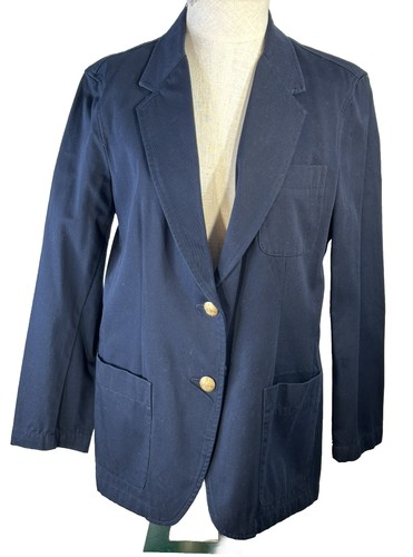 Vintage Lauren Ralph Lauren Classic Blazer Blue 2-Button Down Hong Kong SZ-8P - Afbeelding 1 van 12