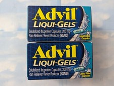 LOT 2 ADVIL LIQUI-GELS PAIN RELIEVER/FEVER REDUCER 200MG 80 CAPSULES 09/2025