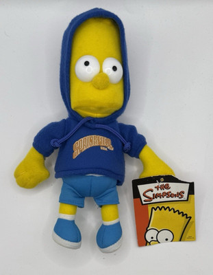 2007 Bart Simpson In Springfield Before It Hits Hoodie Plushie 10'' Tag is torn