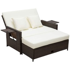 2 Seater Assembled Garden Patio Outdoor Rattan Furniture Sofa Sun Lounger Daybed