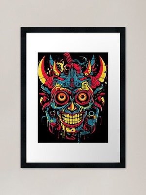 Cyber Oni Framed Art Print Framed Wall Art Poster Canvas Print Picture