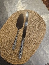 CAKE KNIFE AND SERVER SET EMBELLISHED