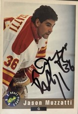 Jason Muzzatti Salt Lake Golden Eagles autographed hockey card 1992 Classic #114