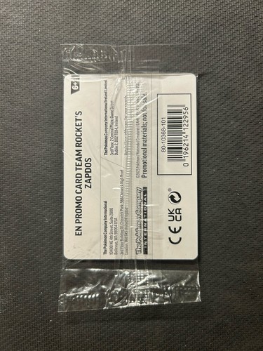 Pokemon TCG Team Rocket's Zapdos EB Games Exclusive Promo! Sealed Bag! US Seller - Picture 2 of 2