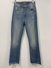 MOTHER The Insider Crop Step Fray Jeans Womens 26 Shake Well Made In USA