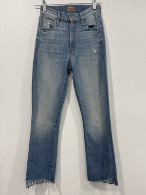 MOTHER The Insider Crop Step Fray Jeans Womens 26 Shake Well Made In USA
