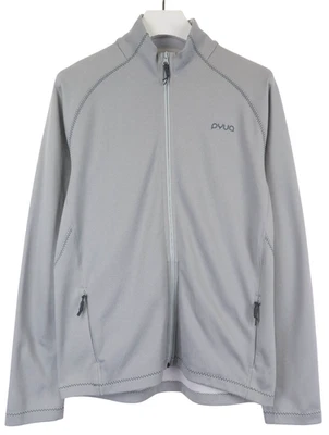 Sweat À Capuche PYUA Pour Homme LARGE Extérieur Actif Zippé Complet Poches Gris - Photo 1/4