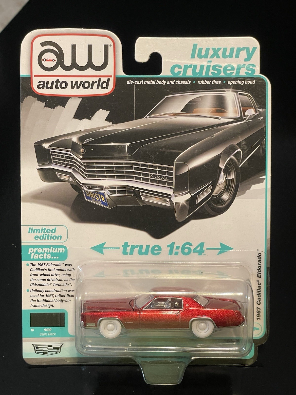 Auto World ULTRA RED "CHASE" 1967 Cadillac Eldorado 1:64 Luxury Cruisers Carded!