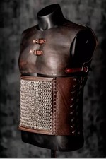Medieval Leather Aluminum Chainmail   Chest Armor LARP Cosplay Viking Knight