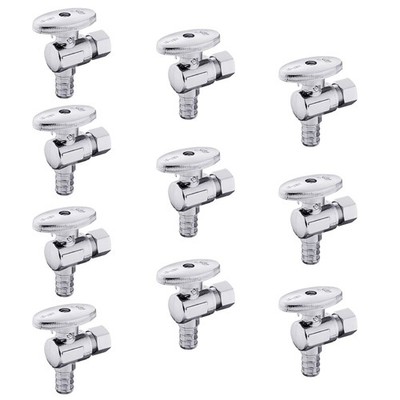 10-Pack EFIELD Shut off Valve 1/4 Turn Angle Stop 3/8'' OD Pack of 10