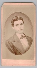 Antique CDV Handsome Young Man in Suit And Patterned Tie Unmarked
