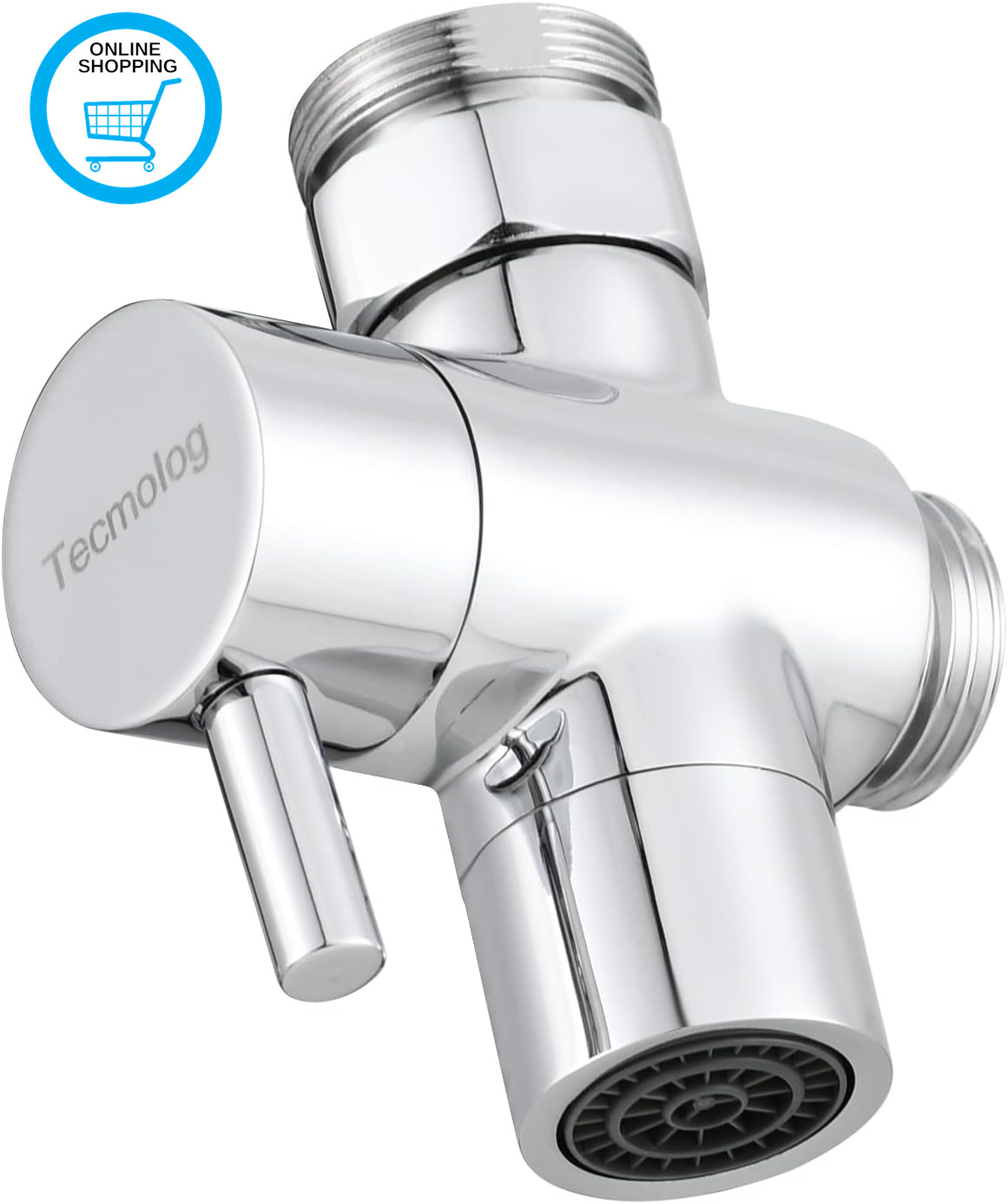 Brass Sink Valve Diverter Faucet Splitter for Kitchen or Bathroom, 3 Way Diverte