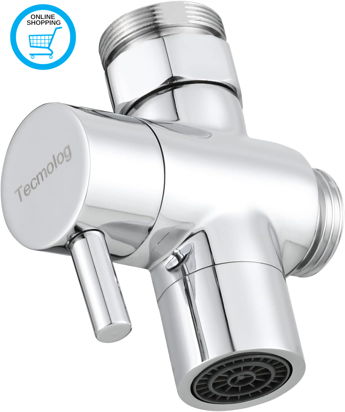 Brass Sink Valve Diverter Faucet Splitter for Kitchen or Bathroom, 3 Way Diverte