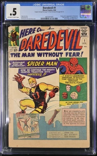 Daredevil #1 CGC 0.5 Low Grade 1964 Origin + 1st App of Daredevil (Matt Murdock)