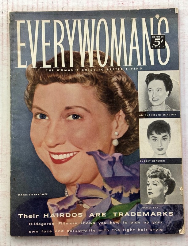EVERYWOMAN'S MAGAZINE OCTOBER 1954 MAMIE EISENHOWER LUCILLE BALL VINTAGE