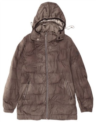 GEOSPIRIT Womens Hooded Padded Coat UK 10 Small Grey Polyester ED15