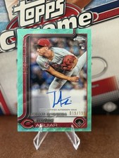 2025 Topps Chrome Julian Aguiar Rookie Auto Aqua Wave Refractor /199 #RA-JA