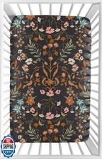 Sweet Jojo Designs Baby Fitted Mini Crib Sheet Black Wildflower Vintage Flor