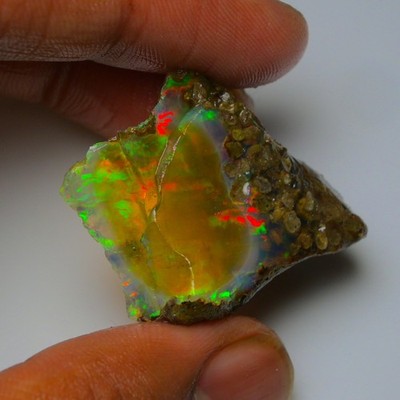 Ethiopian Oil Opal Specimen  40.85  cts Natural Rough Gemstone - Fire Opal Roug