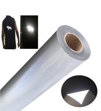 Heat Transfer Vinyl Reflective Light Gray HTV Roll, 12" x 10ft Reflective Iro...