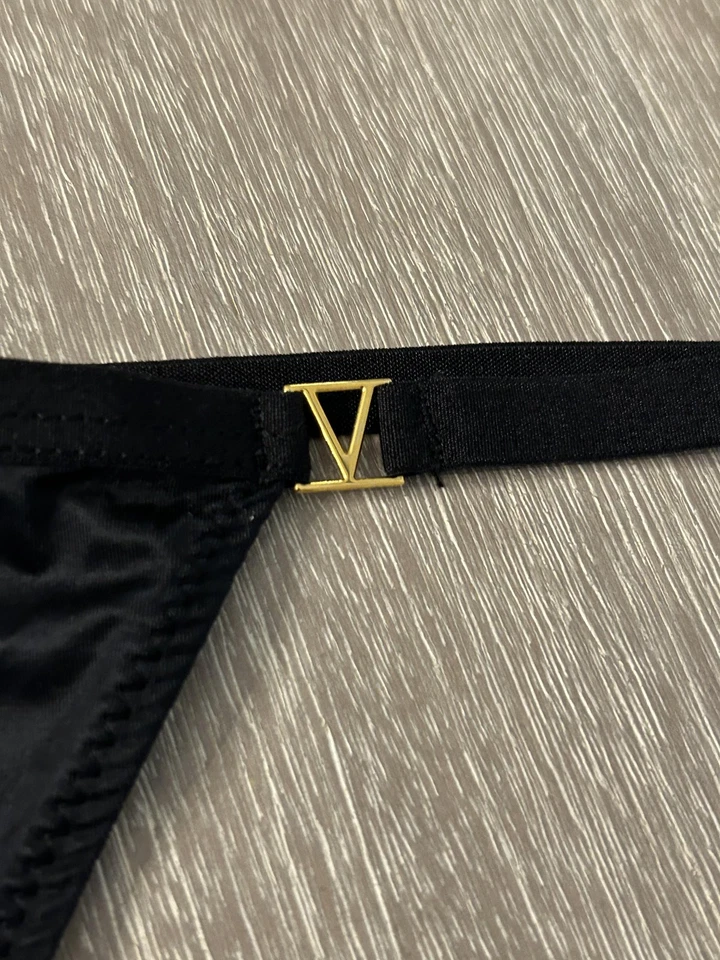Victoria's Secret Tanga Tanga Mujer Grande Negro Muy Sexy Bragas Ropa Interior Foto 2 de 4