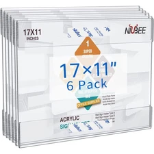 Acrylic Sign Holder 11 x 17 Horizontal Wall Mount Sign Holders Clear Acrylic ...