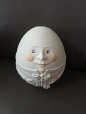 Humpty Dumpty Dept 56 Porcelain Bisque Baby's First Piggy Bank Nice Condition 