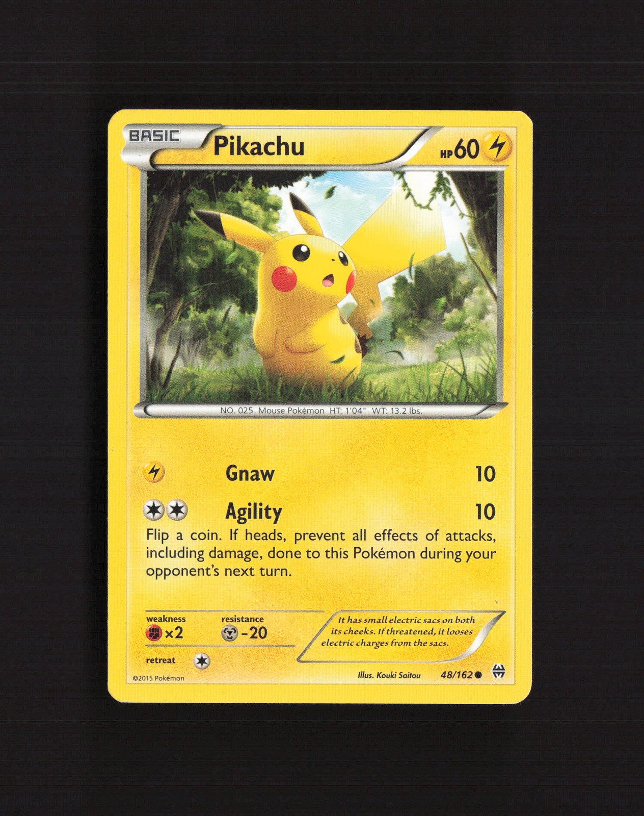 Pikachu 48/162 BREAKthrough Common Pokemon Card LP