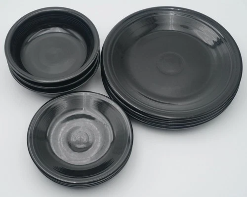 Homer Laughlin Fiesta Black Porcelain Dinner/Luncheon Plate, Soup Bowl *PICK*
