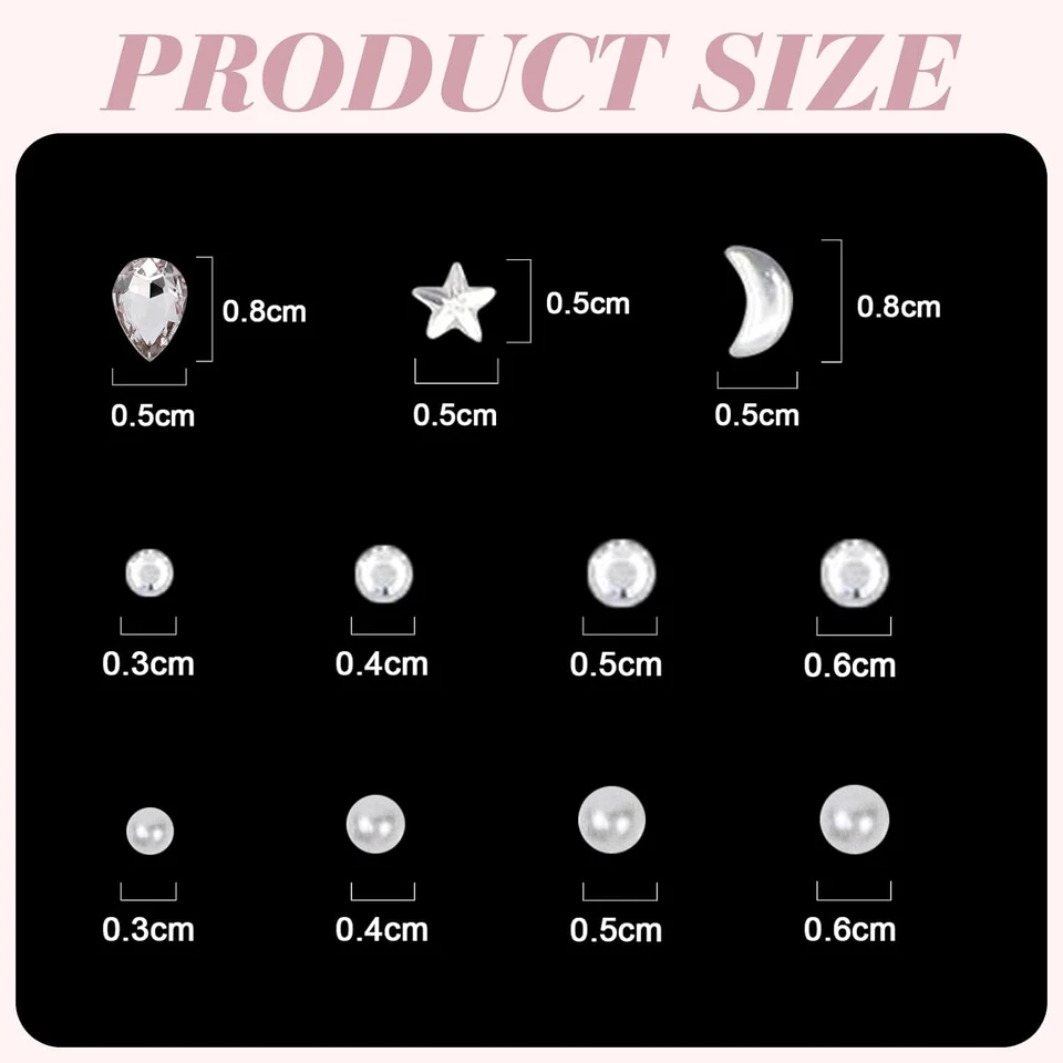 850 Pz Brillantini Viso, 5 Fogli Strass Viso, Argento Brillantini Make Up, Brill - Immagine 2 di 4